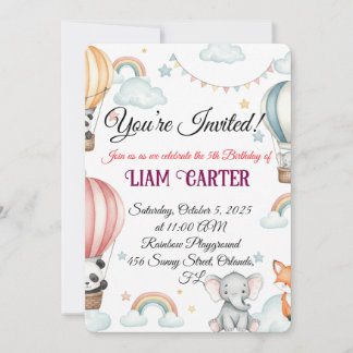 Convite para o Aniversário de Crianças - Balão de