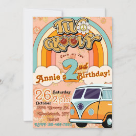 Convite para o aniversário de dois Groovy