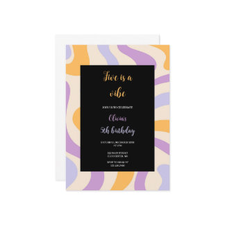 convite para o aniversário de groovas azuis, roxas