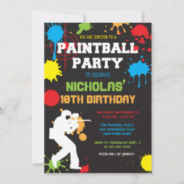 Convite para o aniversário de Paintball / Aniversá