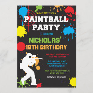 Convite para o aniversário de Paintball / Aniversá