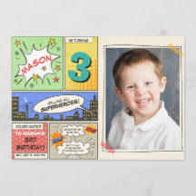 convite para o aniversário de super-heróis Cartoon