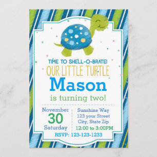 Convite para o Aniversário de Tartaruga Raspada (a