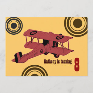 convite para o aniversário de um rapaz do avião