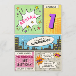 convite para o aniversário de um super herói