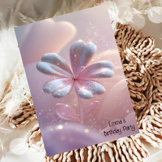 Convite para o aniversário de uma flor de ouro ros