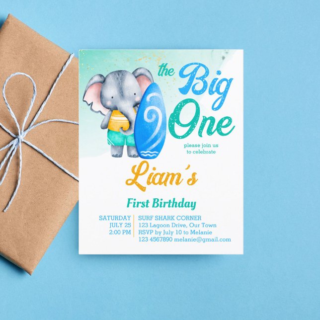 Convite para o aniversário de verão no oceano de p (Criador carregado)