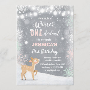 Convite para o aniversário de Winter Onederland