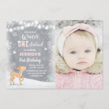 Convite para o aniversário de Winter Onederland