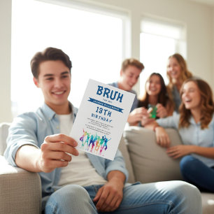 Convite para o aniversário do adolescente BRUH mod