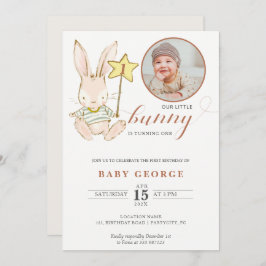 Convite para o aniversário do bebê Bunny