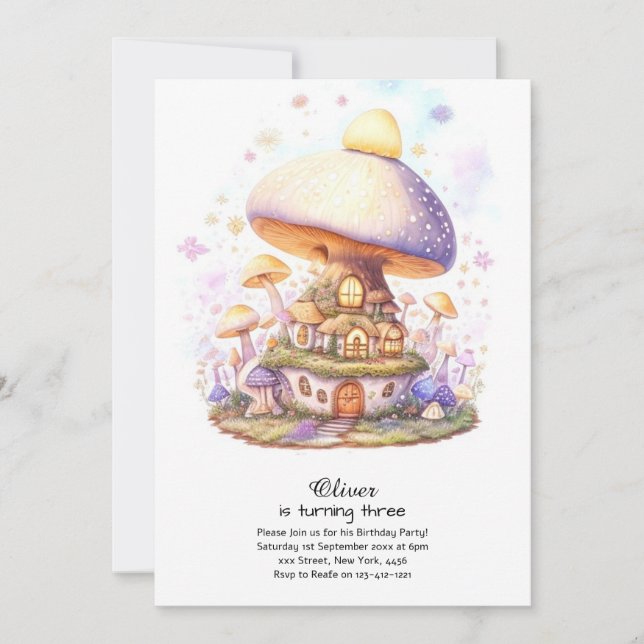 Convite para o Aniversário do Cogumelo (Frente)