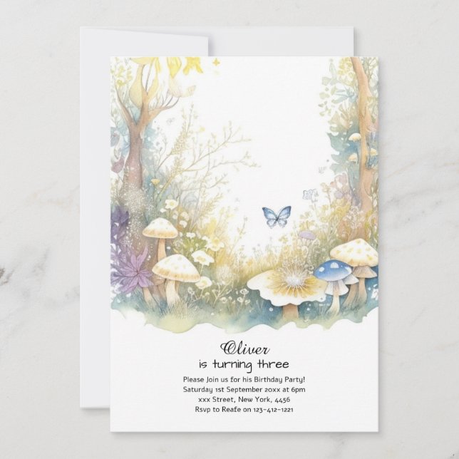 Convite para o Aniversário do Cogumelo (Frente)