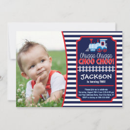 Convite para o aniversário do comboio com envelope