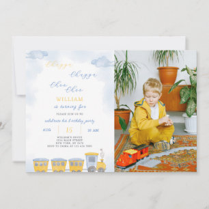 Convite Para O Aniversário Do Comboio Com Foto