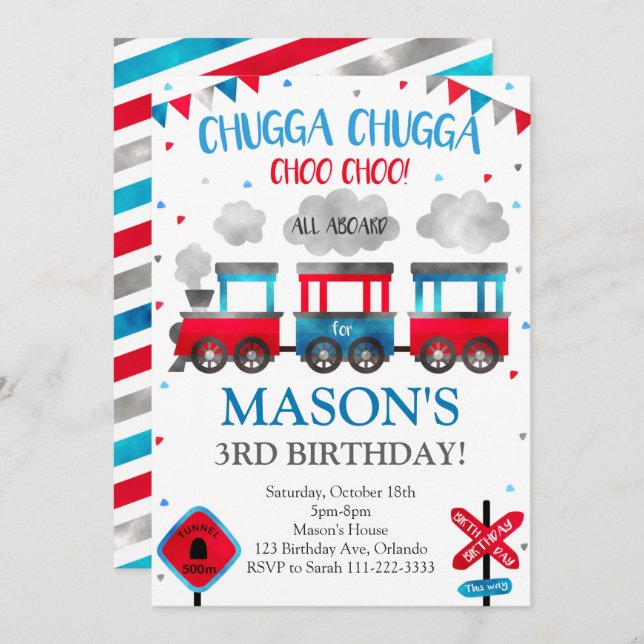 Convite para o aniversário do comboio, Convite par (Frente/Verso)