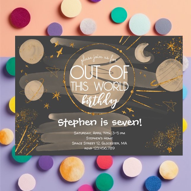 Convite para o aniversário do espaço fora deste mu (Criador carregado)