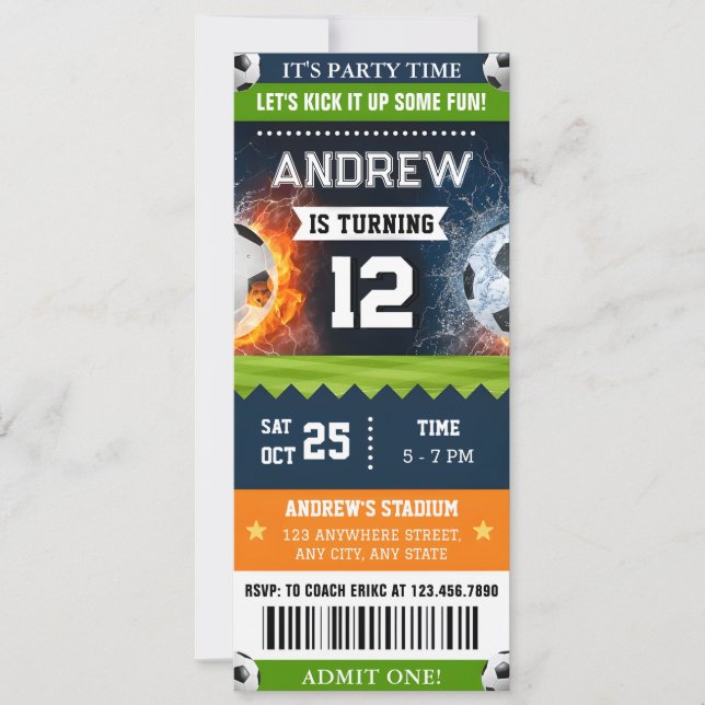 Convite para o Aniversário do Futebol Pessoal (Frente)