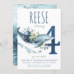 Convite para o aniversário do golfinho