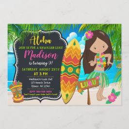 Convite para o aniversário do Luau Convite para a