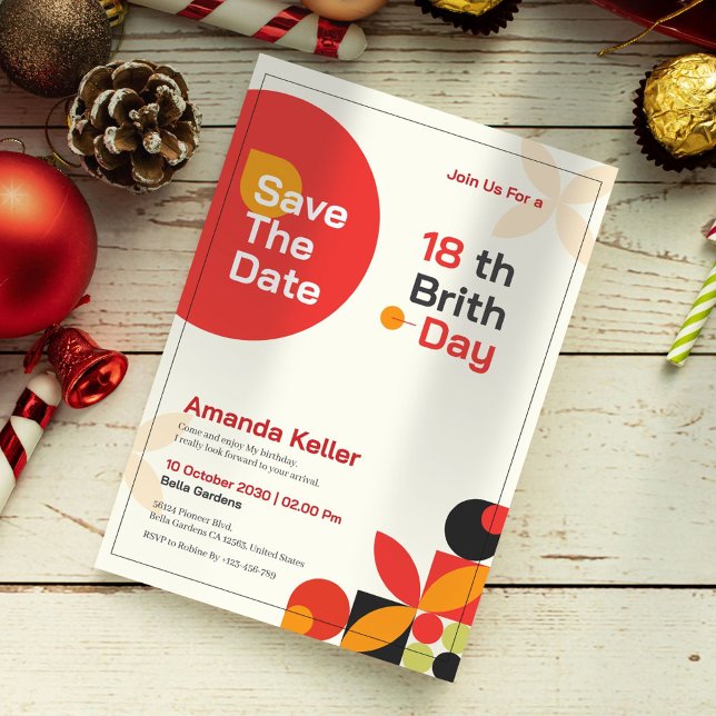 Convite para o Aniversário do Modern Bauhaus 18º (Criador carregado)