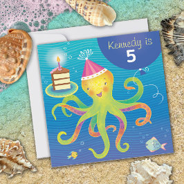 Convite para o Aniversário do Octopus Personalizad
