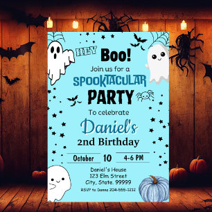 Convite para o aniversário do pequeno Boo Hallowee
