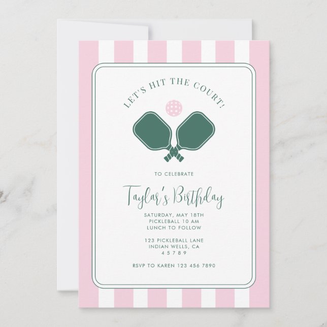 Convite para o Aniversário do Pickleball (Frente)