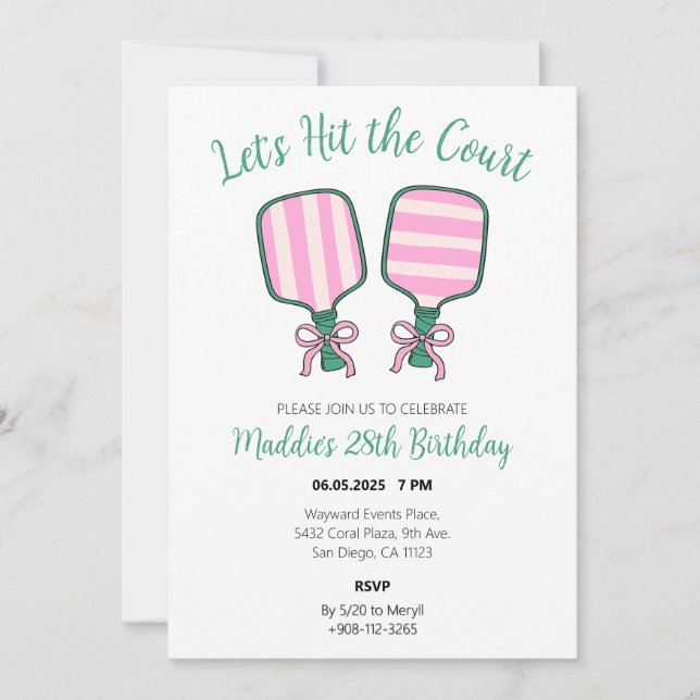 Convite para o Aniversário do Pickleball (Frente)