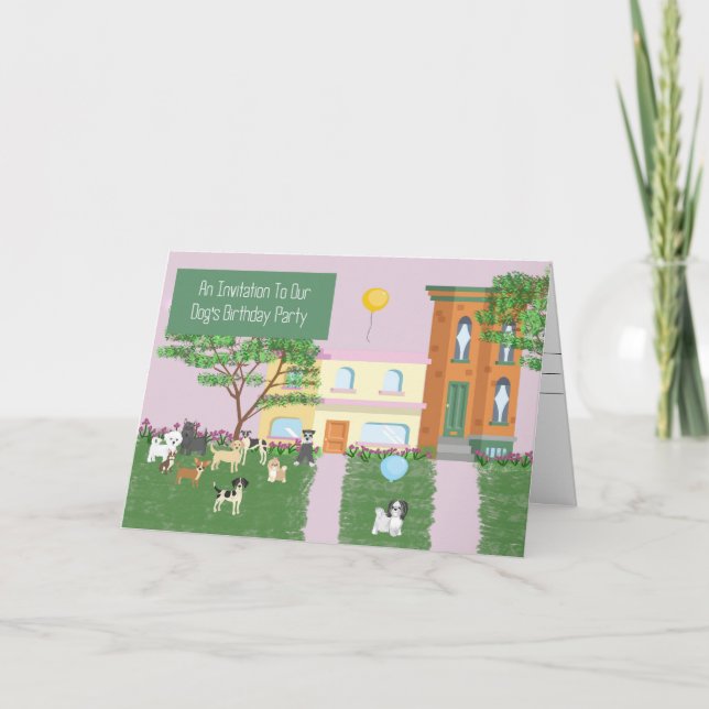 Convite para o Aniversário do Seu Cachorro (Frente)