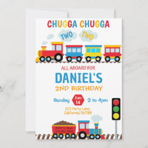 Convite para o aniversário do trem Chugga Chugga D