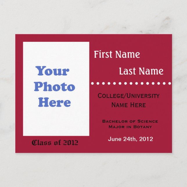 Convite para o anúncio da graduação universitária (Frente)