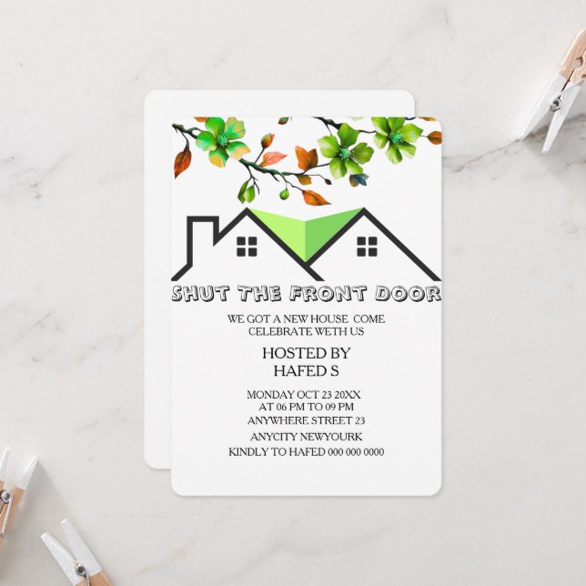 Convite Para O Aquecimento De Casa Convite Para Us (Frente/Verso In Situ)