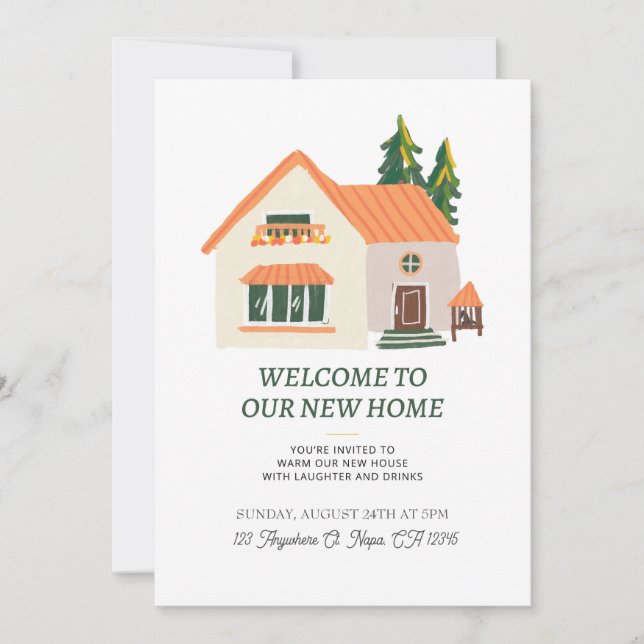 Convite para o aquecimento doméstico da Beige Hous (Frente)