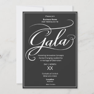 Convite para o Baile de Negócios de Black Tie