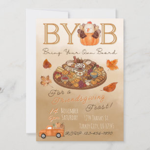 Convite para o Banquete de Friendsgiving com Tábua