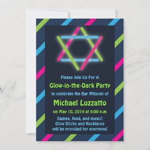 Convite para o Bar Brilhante e Bat Mitzvah