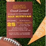 Convite para o Bar Dourado de futebol Mitzvah<br><div class="desc">Estes convites casuais de chic são perfeitos para qualquer celebração de Bar desportivo Mitzvah. Cada linha de texto é perfeitamente personalizável para dizer exatamente o que você quer!</div>