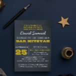 Convite para o Bar Dourado do Chalkboard Mitzvah<br><div class="desc">Estes convites casuais de chic são perfeitos para qualquer celebração do Bar Mitzvah. Cada linha de texto é perfeitamente personalizável para dizer exatamente o que você quer!</div>