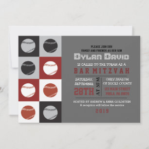 Convite para o Bar LEGAL BASEBALL Mitzvah