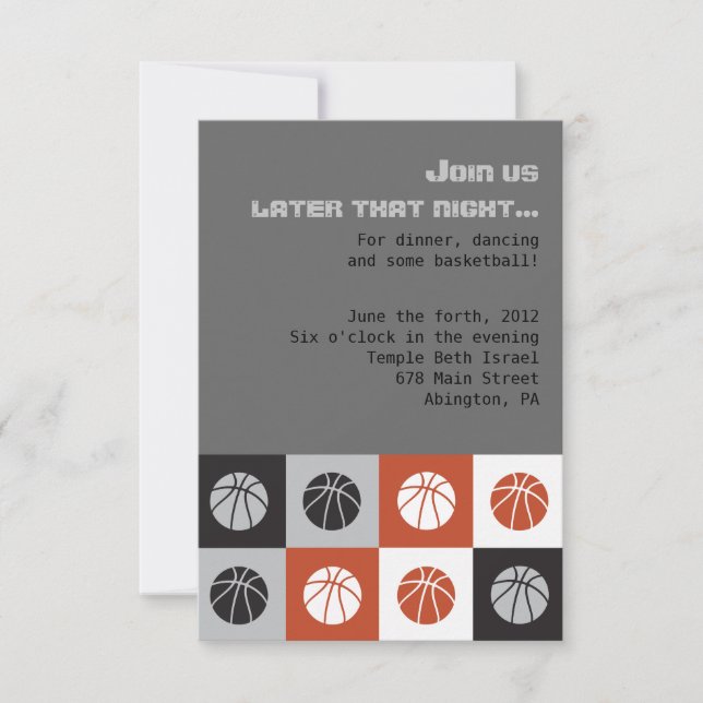 Convite para o Bar LEGAL BASKETBALL Mitzvah (Frente)