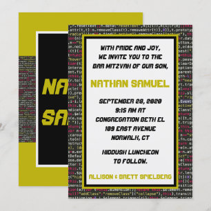 Convite para o Bar Mitzvah do Coder's Party