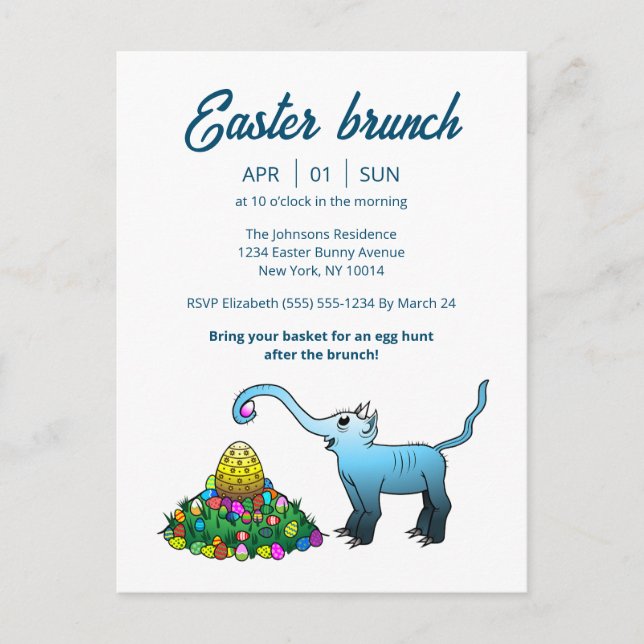 Convite para o brunch e caça aos ovos de Páscoa do (Frente)