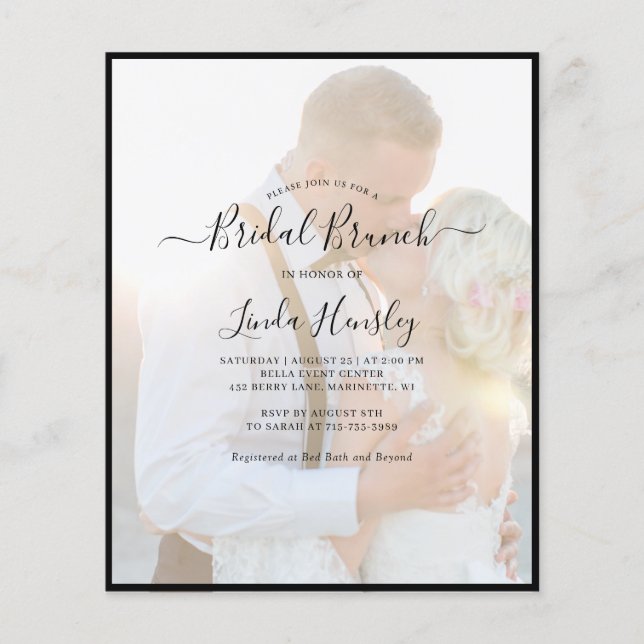 Convite para o brunch Moderno Elegante Faux Vellum (Frente)