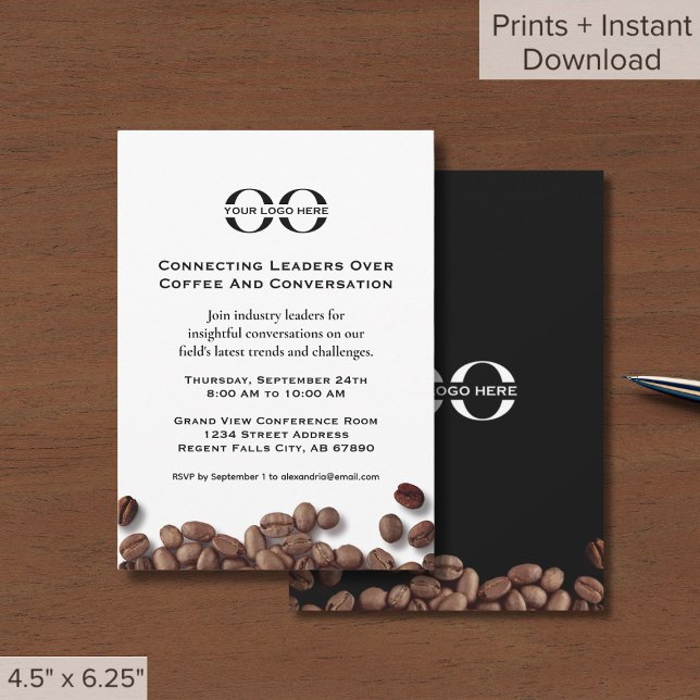 Convite para o café da manhã de business com logot (Criador carregado)