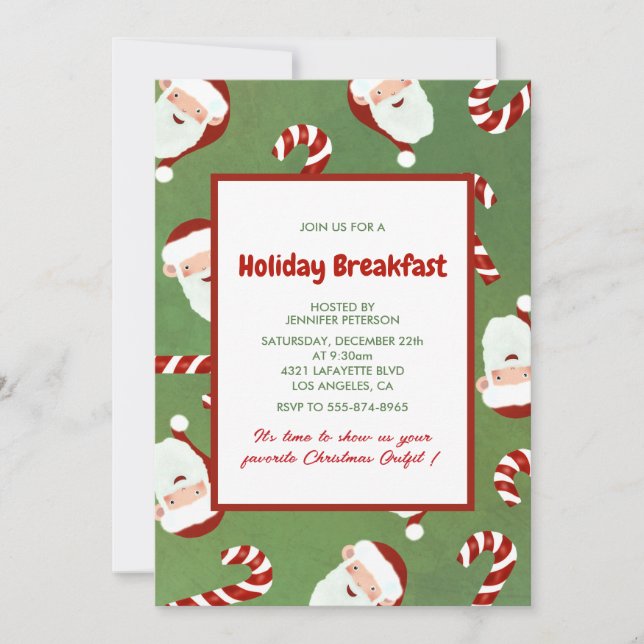 Convite para o Café da Manhã de Natal Santa Cevadi (Frente)