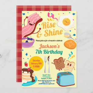 Convite para o café da manhã em alta e brilhante