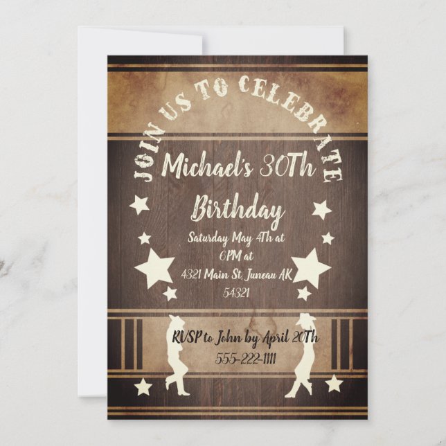 Convite para o cartão de aniversário da silhueta d (Frente)