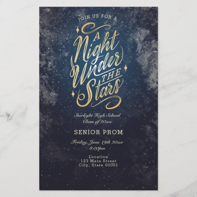 Convite para o Cartaz do Evento Uma Noite Sob as E (Frente)