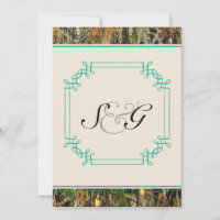 Convite para o casamento da caça de Teal Camo